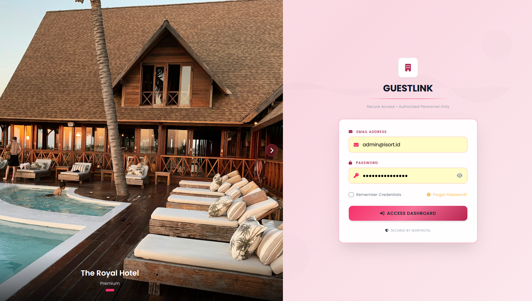 iSortGUESTLINK di tablet